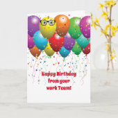Happy Birthday Balloons from co-workers Karte (Gelbe Blume)