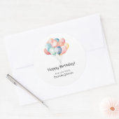 Happy Birthday Balloons Geschenk Sticker Runde (Umschlag)