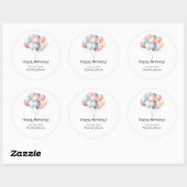 Happy Birthday Balloons Geschenk Sticker Runde (Blatt)