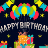 Happy Birthday Balloons Geschenkpapier