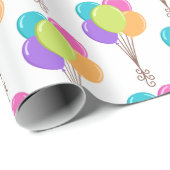 Happy Birthday Balloons Geschenkpapier (Rolleneckpunkt)