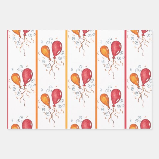 Happy Birthday Balloons Geschenkpapier Set (Vorderseite 2)