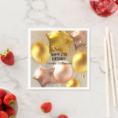 Happy Birthday Balloons Gold Glitzer jedes Jahr Na Serviette (Beispiel)