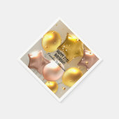 Happy Birthday Balloons Gold Glitzer jedes Jahr Na Serviette (Ecke)
