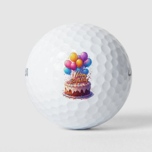Happy Birthday Balloons Golfball (Vorderseite)