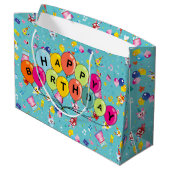 Happy Birthday Balloons Große Geschenktüte (Rückseite Schrägansicht)