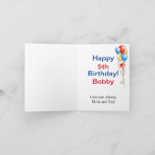 Happy Birthday Balloons Individuelle Name & Age Fo Karte (Innenseite)
