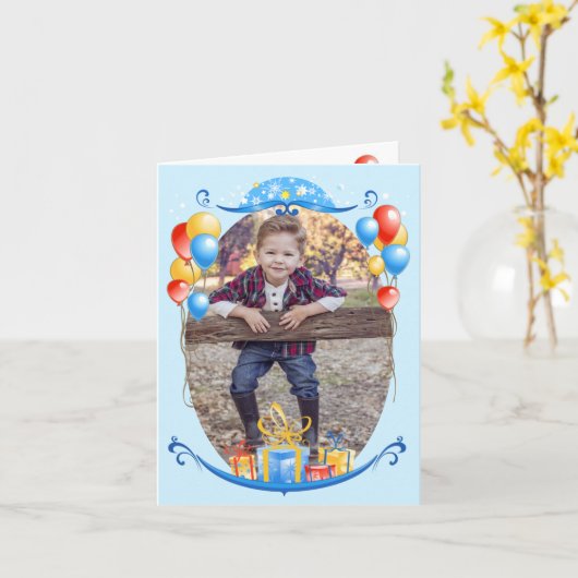 Happy Birthday Balloons Individuelle Name & Age Fo Karte (Gelbe Blume)