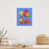 Happy Birthday Balloons Junge 1 Jahr alt Poster (Küche)