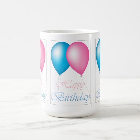 Happy Birthday Balloons Kaffeetasse (Mittel)