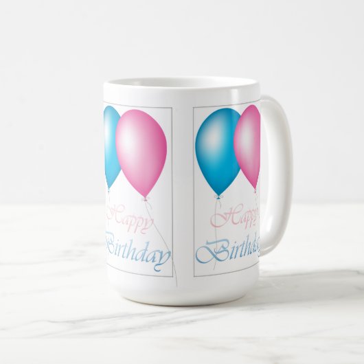 Happy Birthday Balloons Kaffeetasse (VorderseiteRechts)