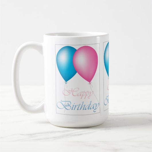 Happy Birthday Balloons Kaffeetasse (Links)