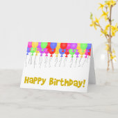Happy Birthday Balloons Karte (Gelbe Blume)
