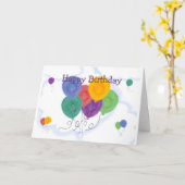 Happy Birthday Balloons Karte (Gelbe Blume)