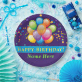 Happy Birthday Balloons - Lila anpassen Pappteller (Party)