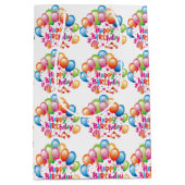Happy Birthday Balloons Medium Gift Bag Mittlere Geschenktüte (Vorderseite)