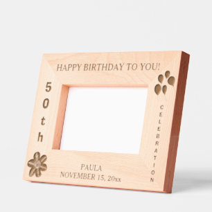 Happy Birthday Balloons Name 6 x 4, 7 x 5 Foto Geätzte Rahmen