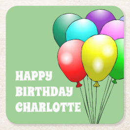 Happy Birthday Balloons Paper Untersetzer