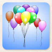 Happy Birthday Balloons Paper Untersetzer (Vorderseite)