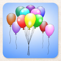Happy Birthday Balloons Paper Untersetzer