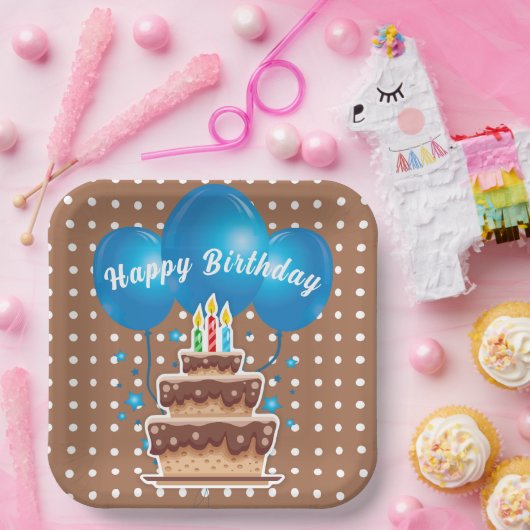 Happy Birthday Balloons Pappteller (Party)