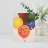 Happy Birthday Balloons - Post Card Postkarte (Stehend Vorderseite)