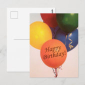 Happy Birthday Balloons - Post Card Postkarte (Vorne/Hinten)