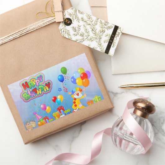 Happy Birthday Balloons Rechteckiger Aufkleber (Schenken)