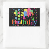 Happy Birthday Balloons Rechteckiger Aufkleber (Tasche)