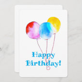 Happy Birthday Balloons Red Blue Yellow (Vorne/Hinten)