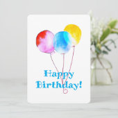 Happy Birthday Balloons Red Blue Yellow (Stehend Vorderseite)