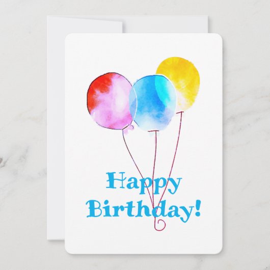 Happy Birthday Balloons Red Blue Yellow (Vorderseite)