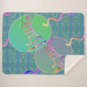 Happy Birthday Balloons Sherpa Blanket Sherpadecke (Vorderseite (Horizontal))