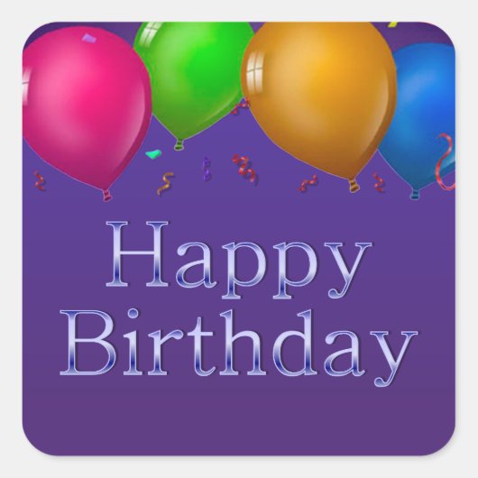 Happy Birthday Balloons Sticker (Vorderseite)