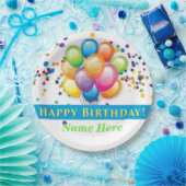Happy Birthday Balloons - TEMPLATE CUSTOMIZE Pappteller (Party)