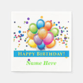 Happy Birthday Balloons - TEMPLATE CUSTOMIZE Serviette (Vorderseite)