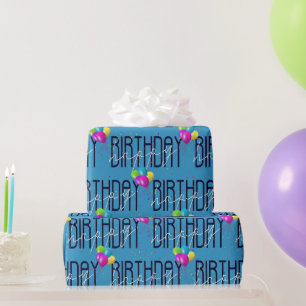 Happy Birthday Balloons und Confetti Geschenkpapier