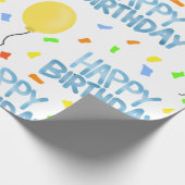 Happy Birthday Balloons und Confetti Geschenkpapier (Ecke)