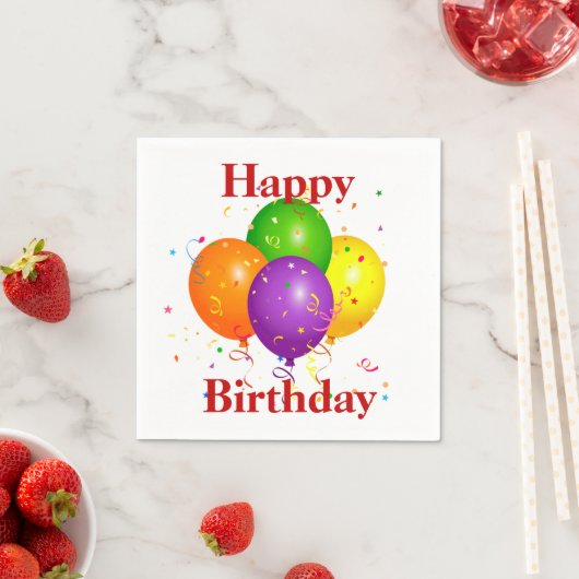 Happy Birthday Balloons und Confetti Serviette (Beispiel)