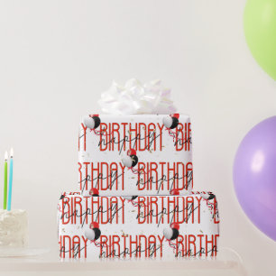 Happy Birthday Balloons und Gold Confetti Geschenkpapier