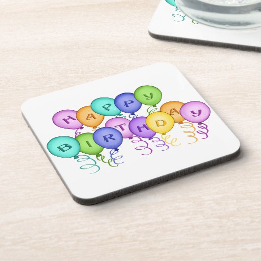 Happy Birthday Balloons Untersetzer Set (Linke Seite)