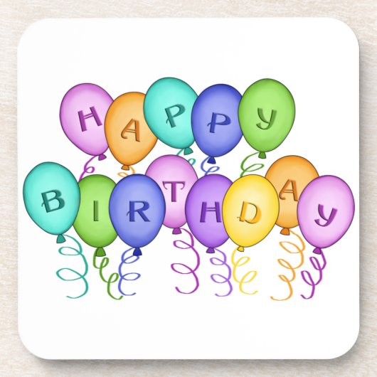 Happy Birthday Balloons Untersetzer Set (Vorderseite)