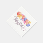 Happy Birthday Balloons Watercolor Geburtstagspart Serviette (Ecke)