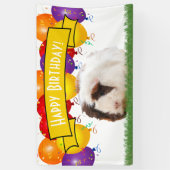 Happy Birthday Balloons Weiße Guinea Pig Gelb Banner (Vertikal)