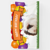 Happy Birthday Balloons Weiße Guinea Pig Orange Banner (Vertikal)