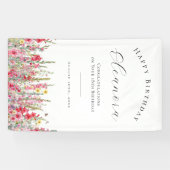 Happy Birthday Banner 18. August Birth Blume (Horizontal)