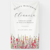 Happy Birthday Banner 50. August Birth Blume (Vertikal)