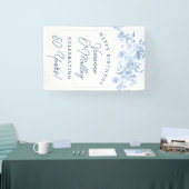 Happy Birthday Banner 50. Blue Floral Template (Messe)