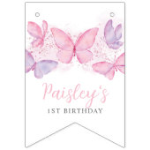 Happy Birthday Banner Girls Butterfly Bunting (Erste Fahne)