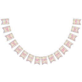 Happy Birthday Banner in rosa Kariert